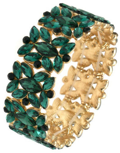 F Faceted crystal gem bracelet