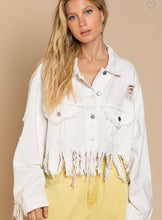 Load image into Gallery viewer, P Denim jacket fringe details