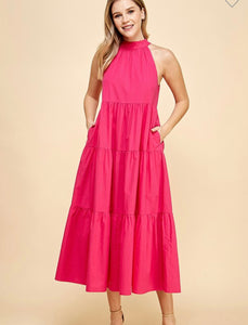 T magenta maxi dress