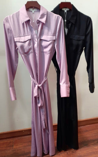 O lavanda midi shirt dress