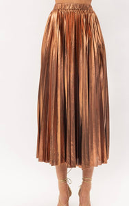 S metallic pleats skirt