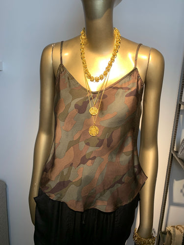Satin Camouflage Strap Cami