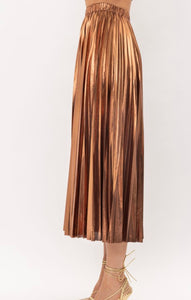 S metallic pleats skirt