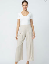 Load image into Gallery viewer, W linen palazzo elastic pants