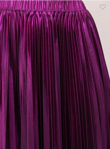 S metallic pleats skirt