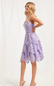 M Lavander scallops lace dress