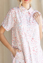 Load image into Gallery viewer, J colorful leopard print collar dress pink