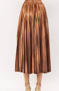 S metallic pleats skirt