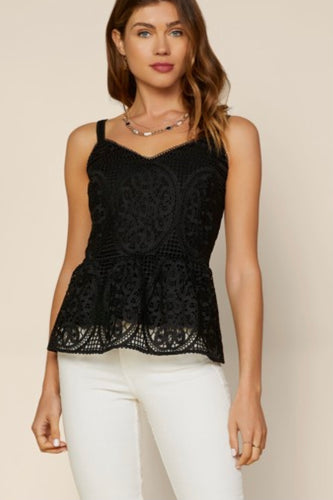SA  lace peplum cami top