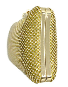 F Mesh Rhinstone clutch