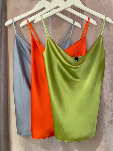 V spaghetti straps cowl front top