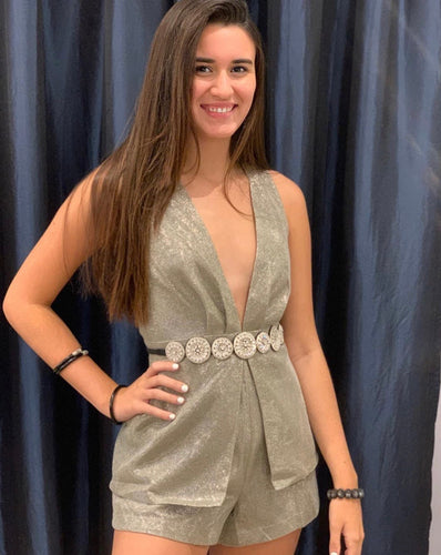 Silver metallic Romper