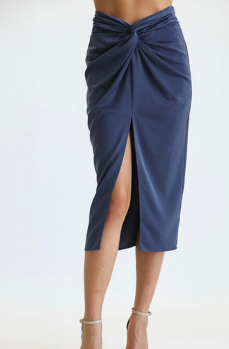 F twist waist midi skirt