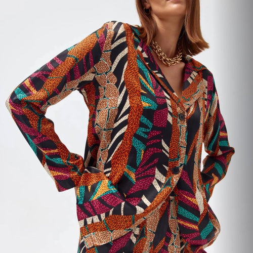T satin set shirt and pants