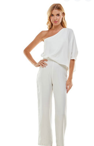 T one shoulder jumpsuit