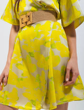 Load image into Gallery viewer, Q lime floral wrap around dress