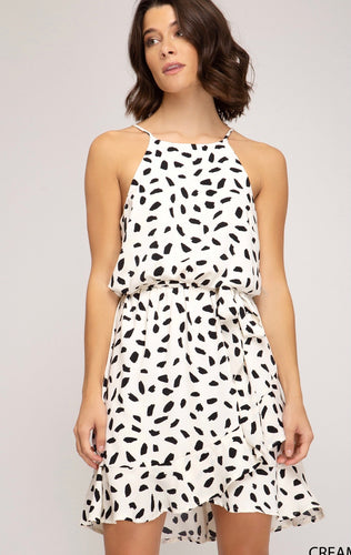 S&S black and cream  ruffles dress