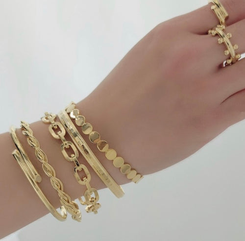 Og open bangle with mariner designer cuff