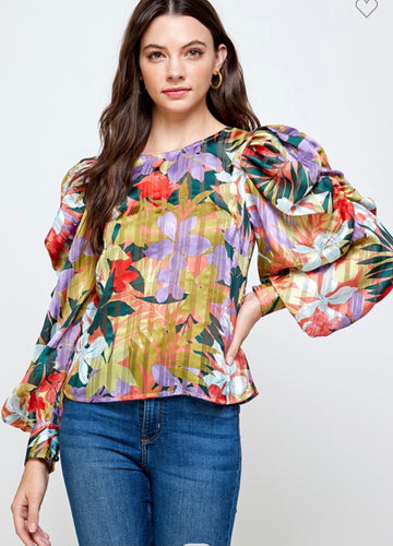 Fall puffy sleeve top