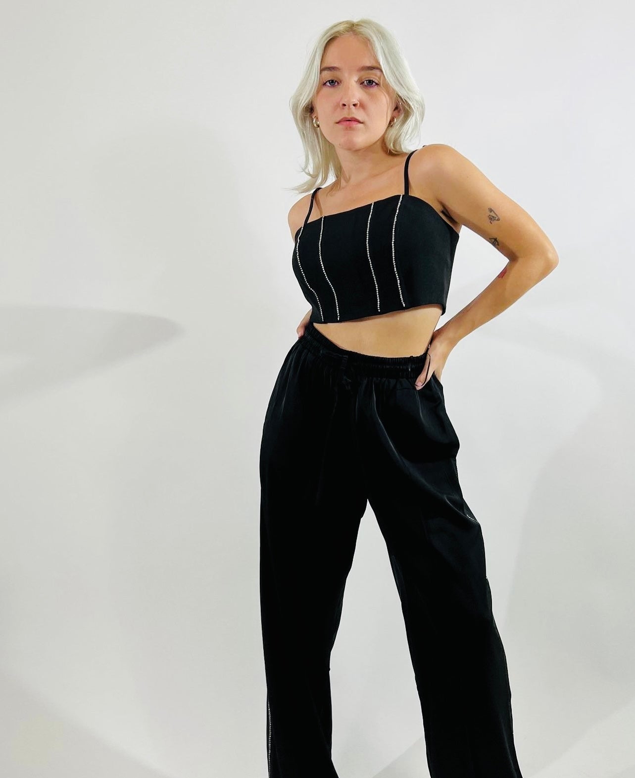 Crop top best sale and track pants