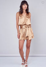Load image into Gallery viewer, Satin gold mini dress