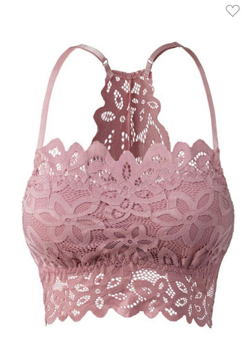 Tn floral crochet racerback bralette