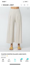 Load image into Gallery viewer, W linen palazzo elastic pants