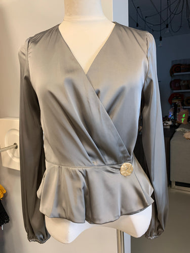 Silver Wrap Around Top