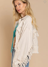 Load image into Gallery viewer, P Denim jacket fringe details