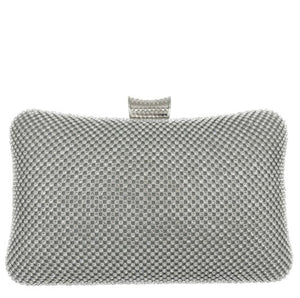 F Mesh Rhinstone clutch