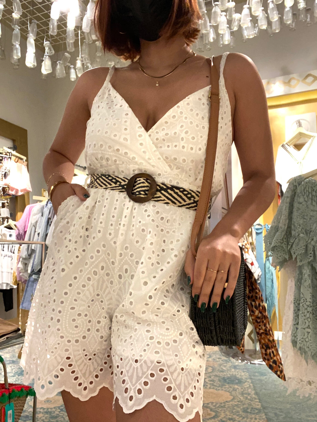 Italian eyelet romper