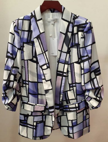 O cube print blazer