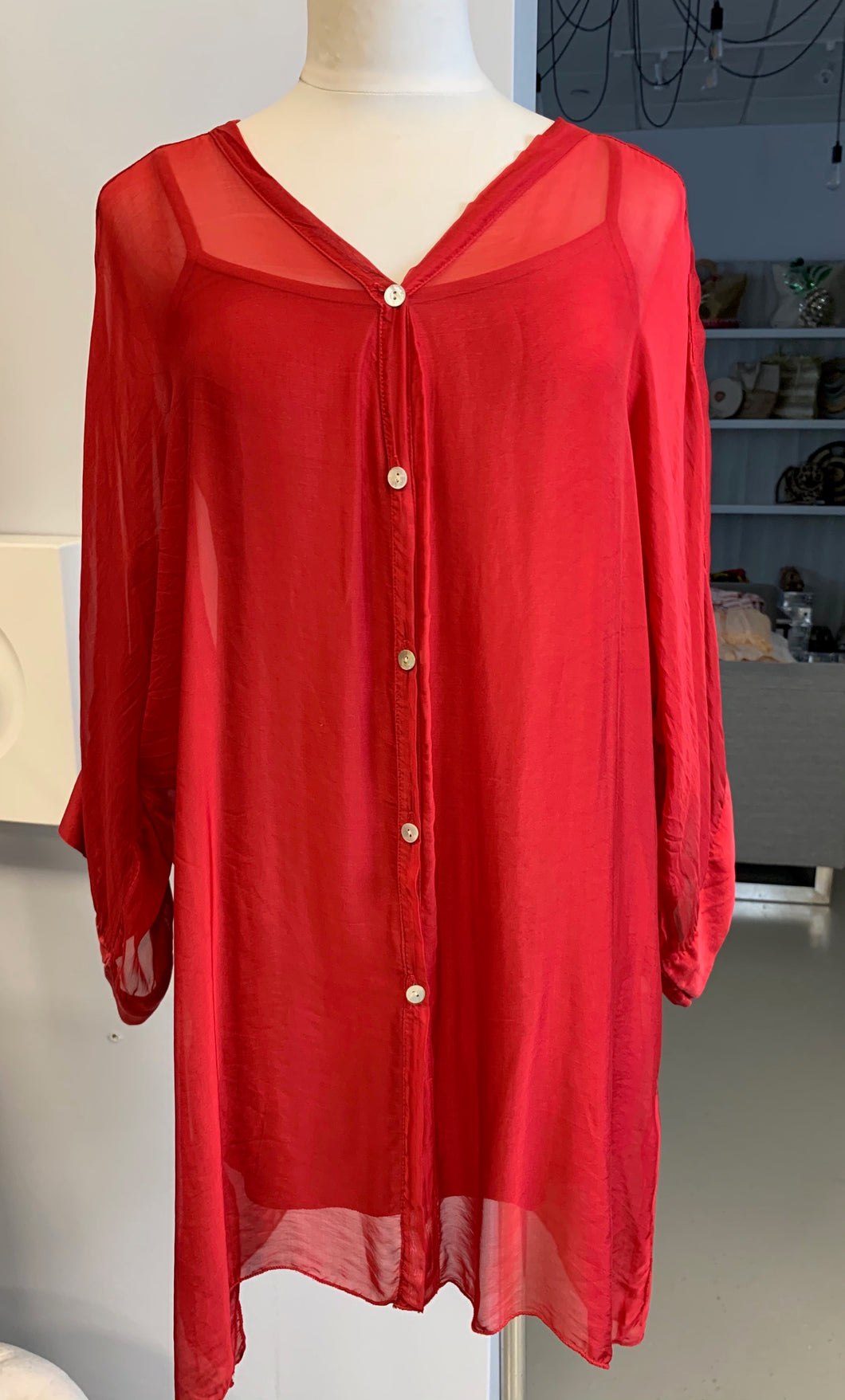 Silk Red Tunic/Dress