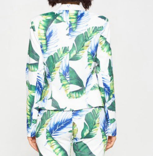Green leaves short jacket