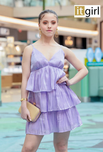 T Ruffles lavander dress