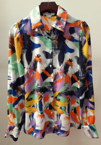 O painted print blouse