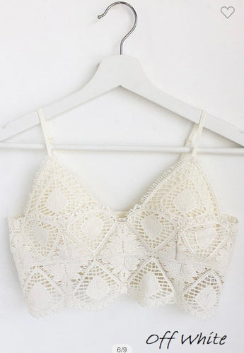 Crochet bralette pure white