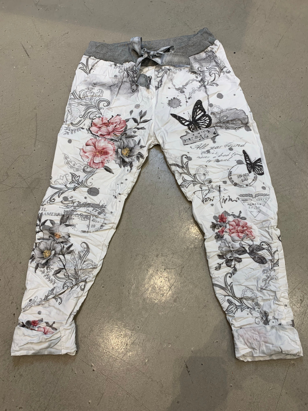 Italian butterfly floral jogger