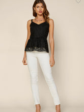 Load image into Gallery viewer, SA  lace peplum cami top