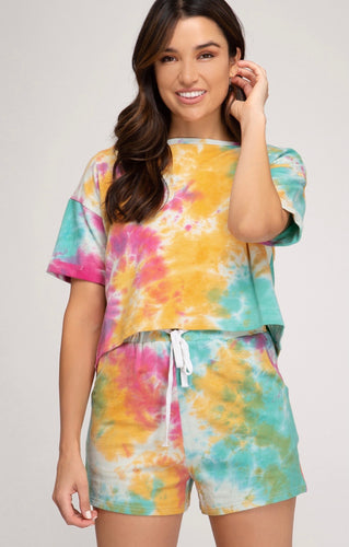 Bright colors short lounge wear set