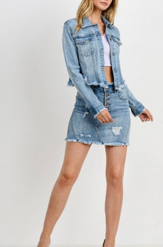 Wash short jeans jacket