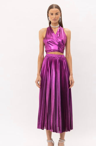 S metallic fushia top