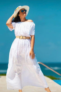 Lc Linen off shoulder maxi dress