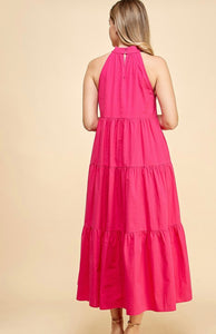 T magenta maxi dress